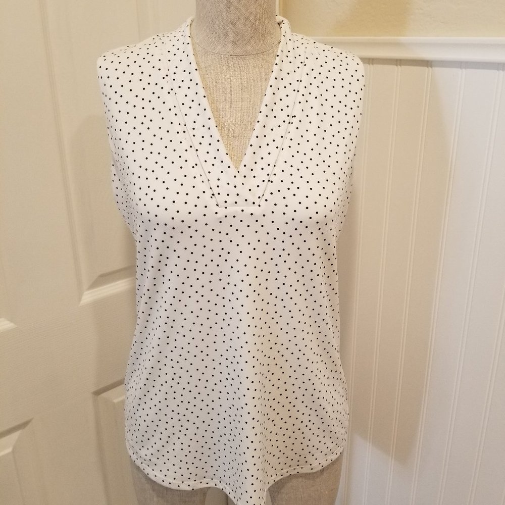 COPY - WHBM Black Polka Dot Sleeveless Camisole XS